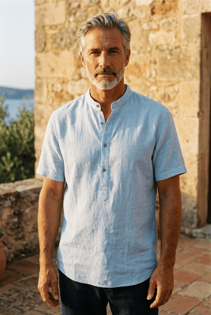 LAURENT MONACO | CAMISA DE CUELLO MAO PARA HOMBRES
