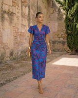 Ana&José™ | Vestido Midi Estampado con Mangas Abullonadas