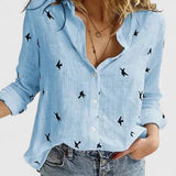 Ana&José™ | Camisa de lino con botones y cuello solapa para mujer