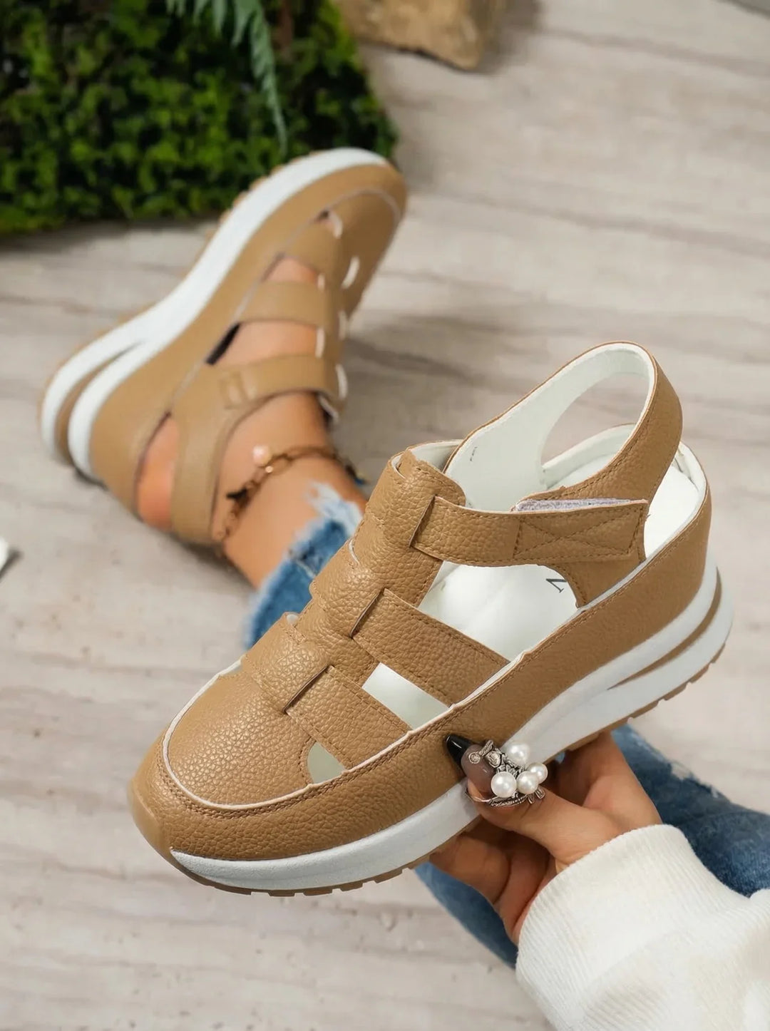 Duna - Sandalias de cuña cómodas para mujer