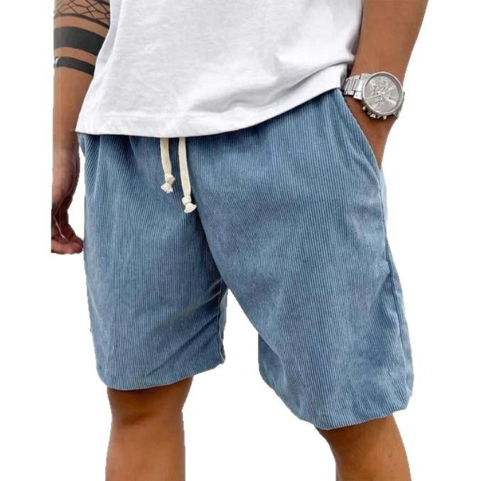 Pantalones cortos hombre pana casual tiro medio relajado - Eland