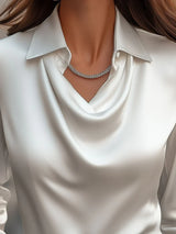 Ester - Blusa elegante con cuello drapeado