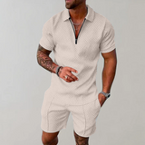 Conjunto de Camisa Polo y Pantalones Cortos Elegante y Casual para Hombres