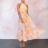 ESTHER - VESTIDO DE CUELLO CON ESTAMPADO DE ACUARELA