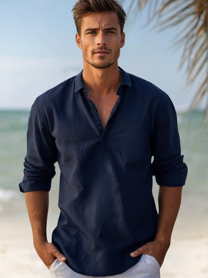 Camisa Casual de Verano para Hombre, Tejido Transpirable
