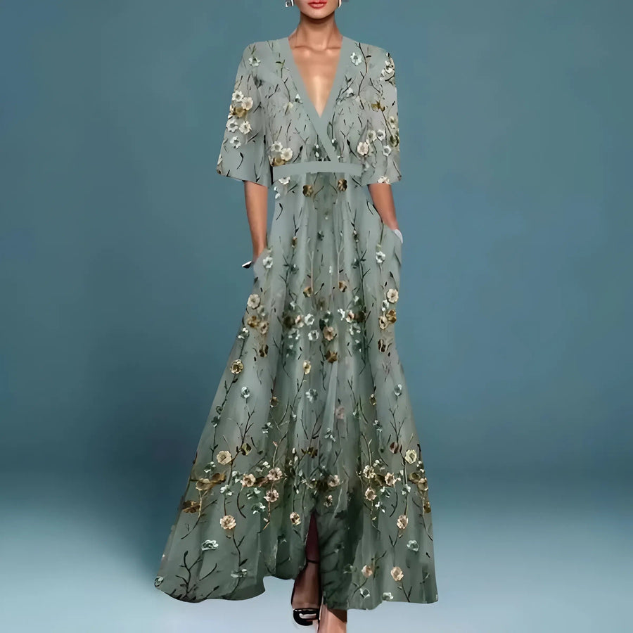 Ana&José | VESTIDO FLORAL CON ESCOTE EN V PARA MUJER