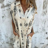 Eva™ Vestido Clásico con Estampado – Elegancia Natural y Confort Diario