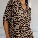 Lirio - Camisa de leopardo con manga ajustable