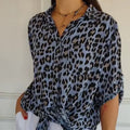 Lirio - Camisa de leopardo con manga ajustable