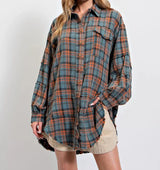 Eva - Sobrecamisa de cuadros estilo relajado
