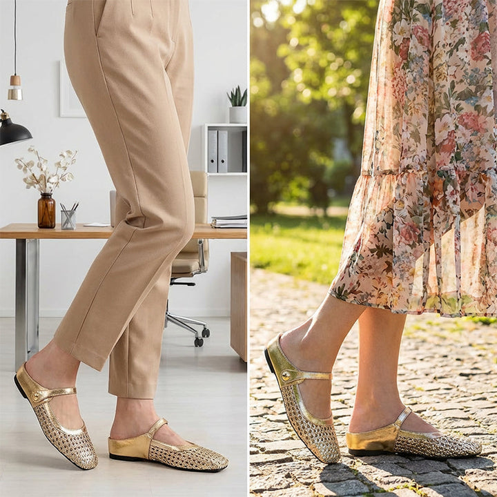 ✨👡 ¡NOVEDAD para 2026! Mules (zuecos) de mujer en tejido trenzado con punta cuadrada y cierre Mary Jane.🌸💖🎀