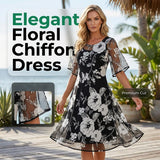 Ana&José™ | Elegante vestido de chifón para mujer con estampado floral