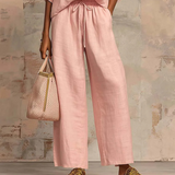 Ana&José™ | ✨ ¡50% DESCUENTO! 👕 Conjunto de chándal unicolor para mujer – Pantalón ancho, mangas abullonadas y cordón ajustable 🍂