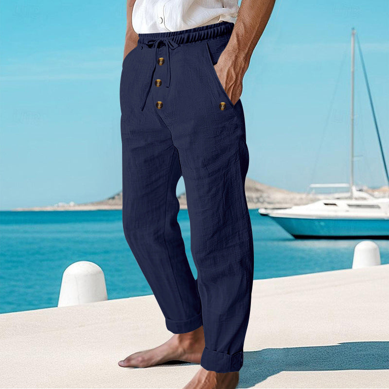 Ana&José™ | 👖 Pantalones de Lino Casual para Hombre con Cordón – ligeros, transpirables y cómodos – con cinturilla elástica y cordón ajustable – perfectos para el día a día, la oficina y el tiempo libre
