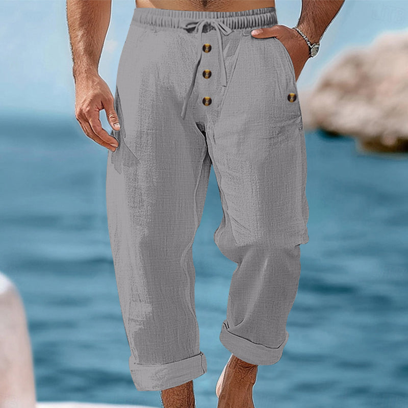 Ana&José™ | 👖 Pantalones de Lino Casual para Hombre con Cordón – ligeros, transpirables y cómodos – con cinturilla elástica y cordón ajustable – perfectos para el día a día, la oficina y el tiempo libre