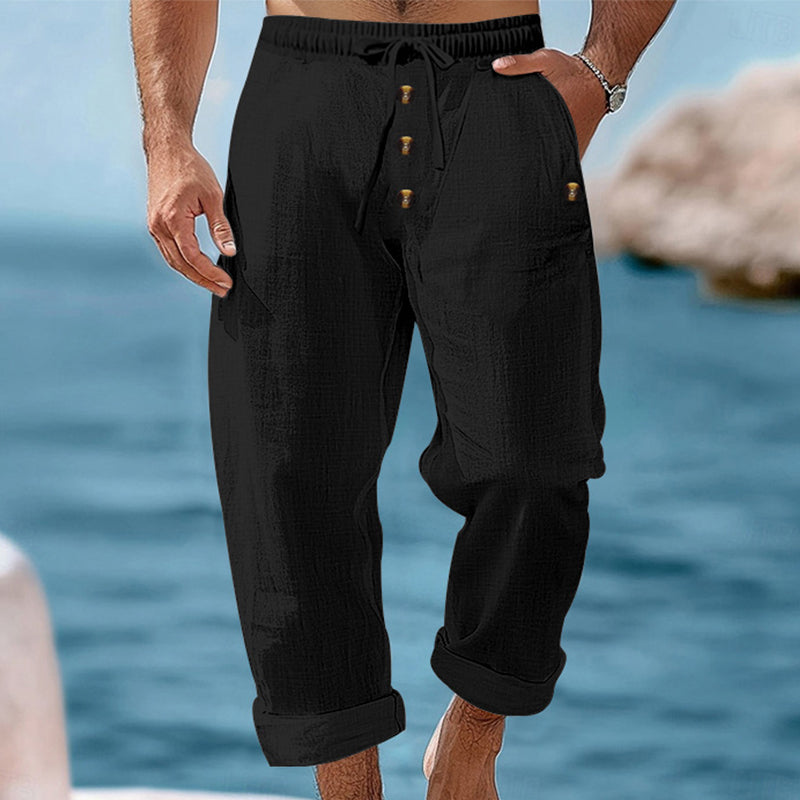 Ana&José™ | 👖 Pantalones de Lino Casual para Hombre con Cordón – ligeros, transpirables y cómodos – con cinturilla elástica y cordón ajustable – perfectos para el día a día, la oficina y el tiempo libre