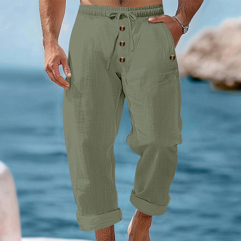 Ana&José™ | 👖 Pantalones de Lino Casual para Hombre con Cordón – ligeros, transpirables y cómodos – con cinturilla elástica y cordón ajustable – perfectos para el día a día, la oficina y el tiempo libre